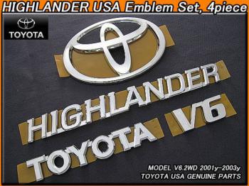 【Highlander】ハイランダーV6・2WDエンブレム4点　01-03ｙ
